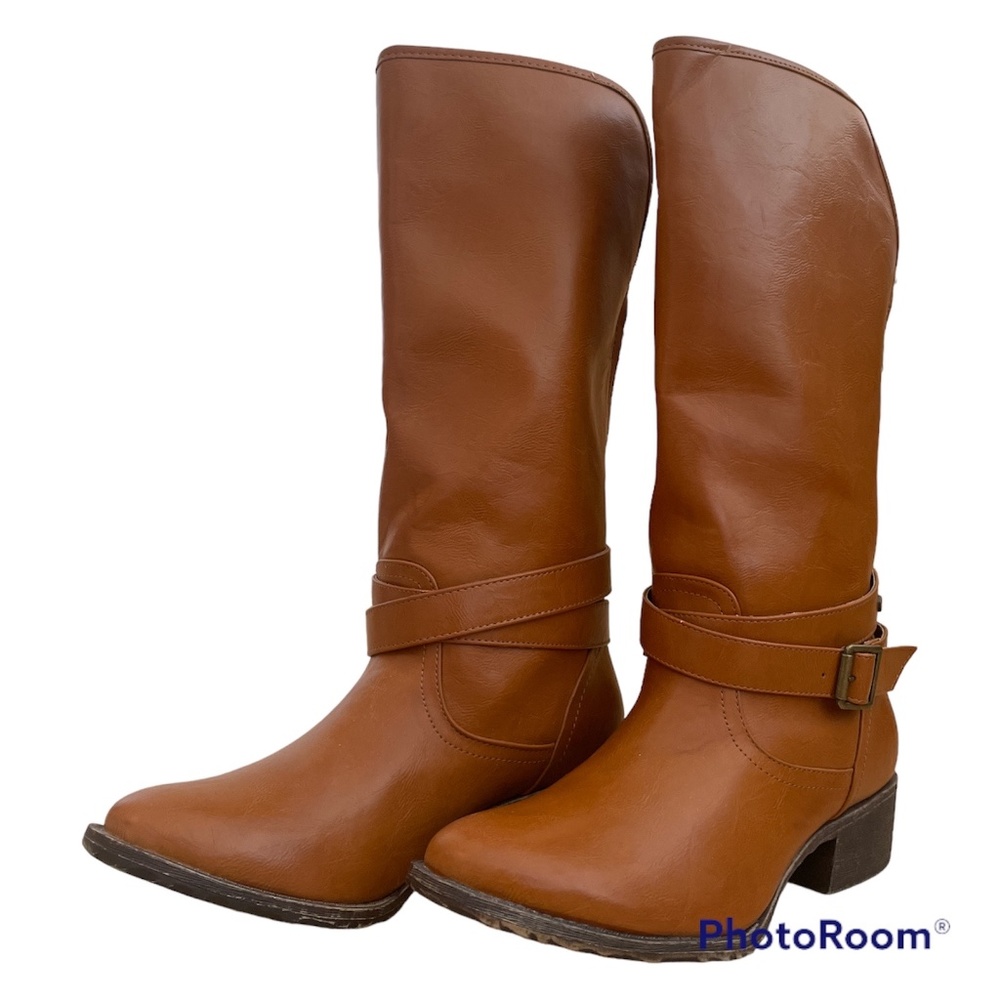 GROOVE WESTERN BOOTS Size 9 FAUX LEATHER MID CALF